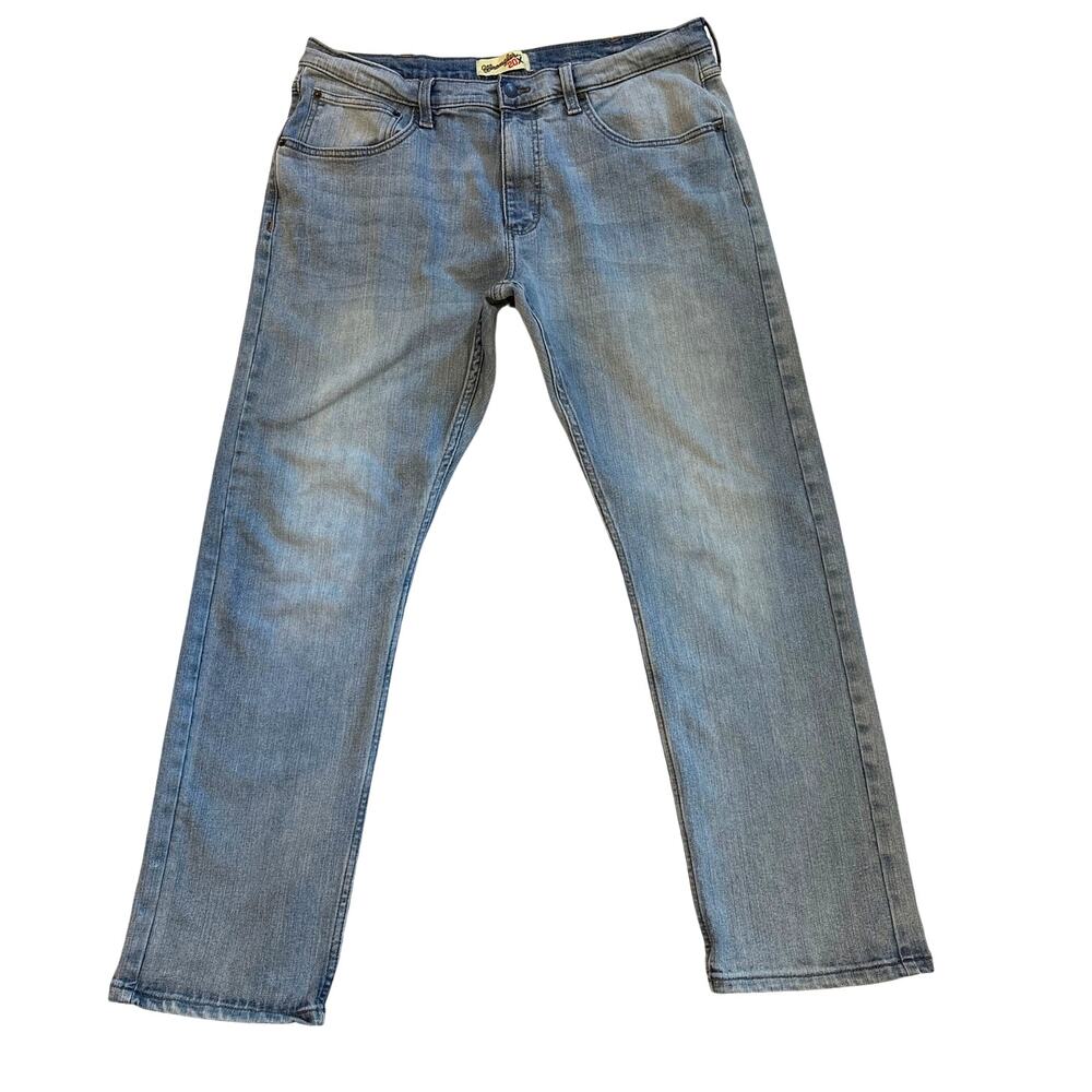 Wrangler 20X Jeans Mens 36x29 Blue Athletic Fit Tapered Leg Stretch Distressed